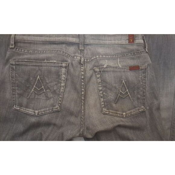 7 For All Mankind Jeans Gray Charcoal Wash Womens A Pockets Straight Leg Size 32 - Picture 8 of 12
